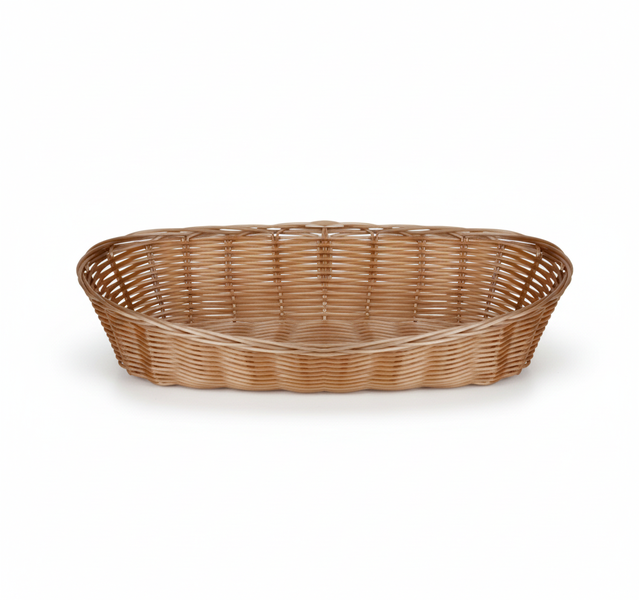 Versatile Woven Plastic Storage Basket 30 x 15 x 8 cm - - 2 Pack