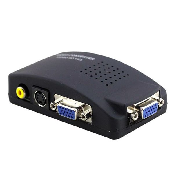 Cell Fixer AV (RCA) to VGA S-Video Conversion Adapter Box Black