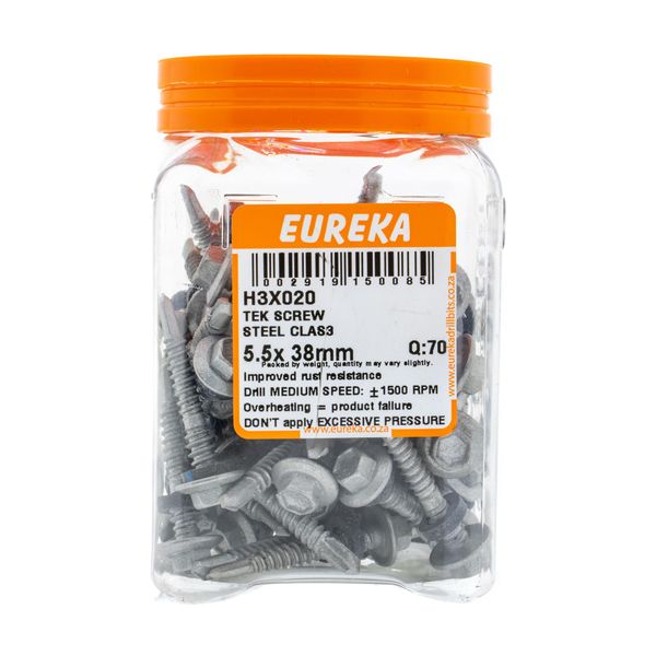 EUREKA Tek Screws Steel Class 3 5.5 x 38mm Q:70 H3X020