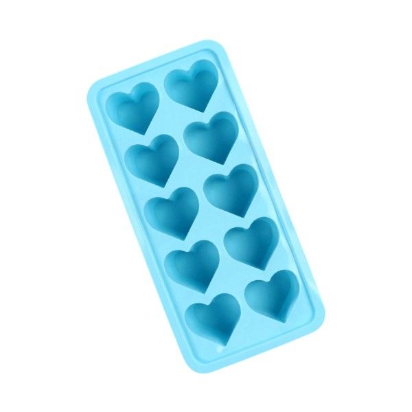 Multi-Purpose Food-Grade Silicone With 10 Cavity Heart Design - Blue