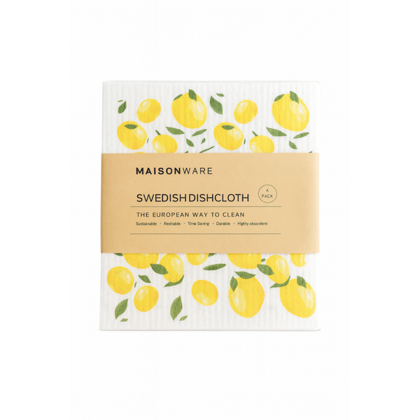 4 Piece Set Swedish Dish Cloths - Lemons