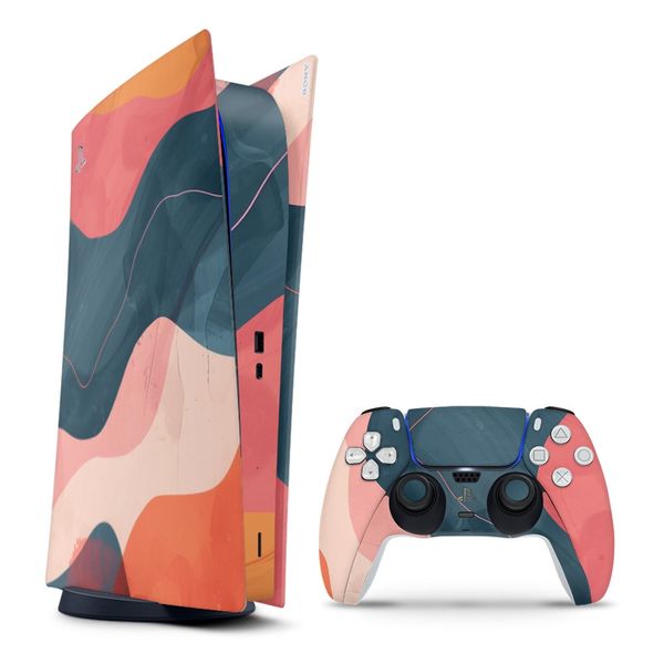 Decal Skin Compatible with PS5 Digital - Modern Abstract Waves (Decal Only)