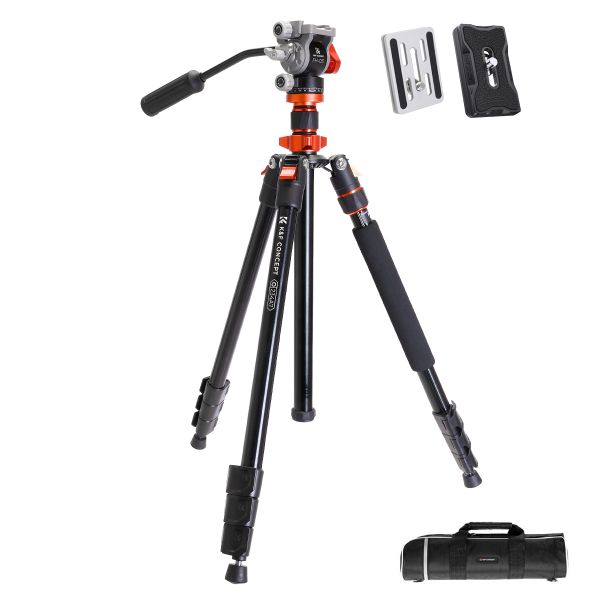 K&amp;F Omni-Director Aluminium Video Tripod with Fluid Head | KF09.136