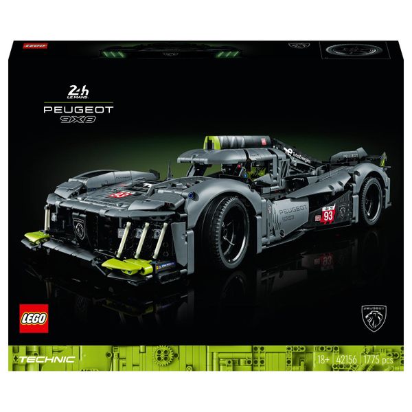 LEGO® Technic™ PEUGEOT 9X8 24H Le Mans Hybrid Hypercar 42156 Building Toy Cars (1,775 Pieces)