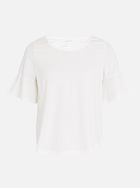 Girls POP CANDY Flounce Sleeve Top White