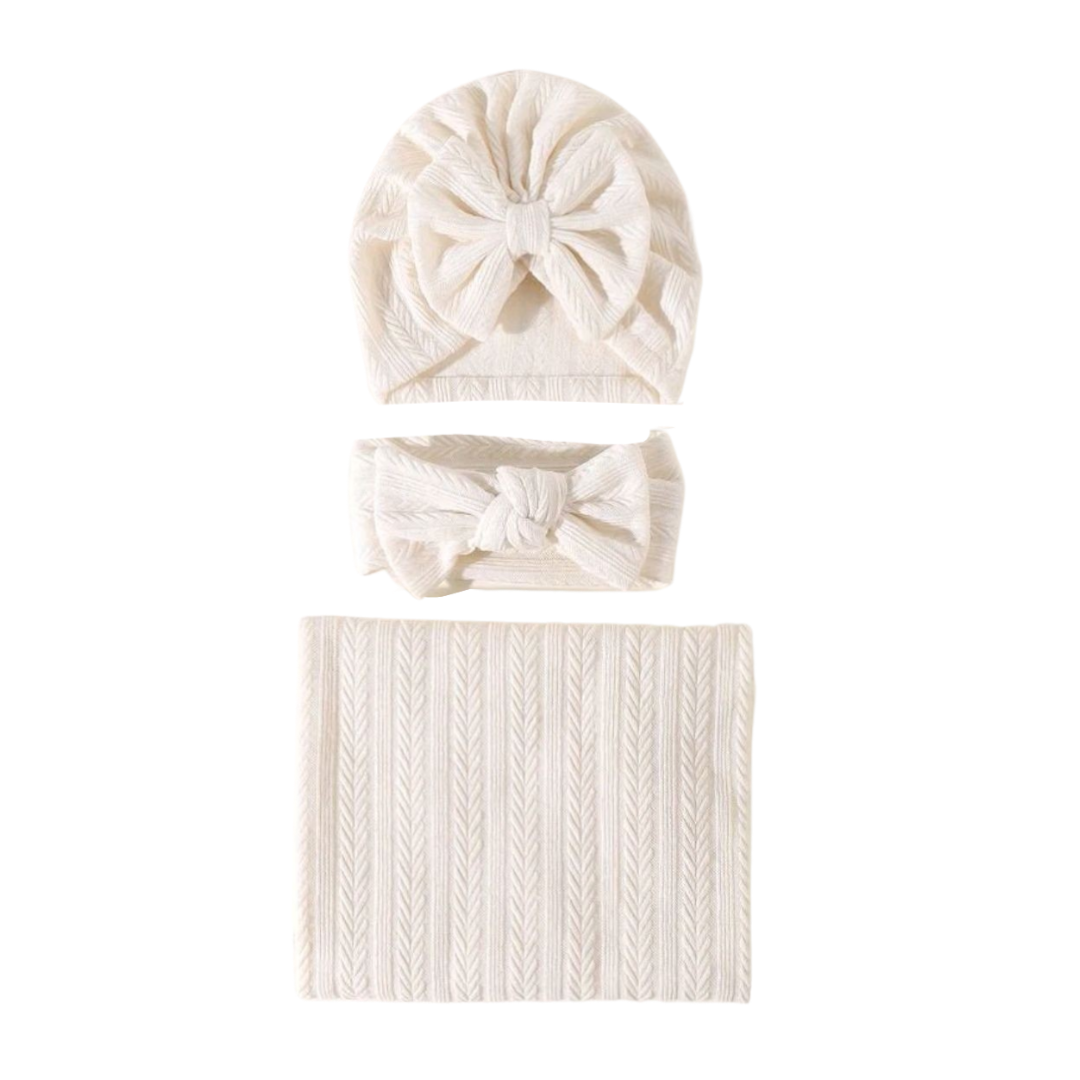 3 Piece Baby Hat Headband and Swaddling Blanket Buy Online in South
