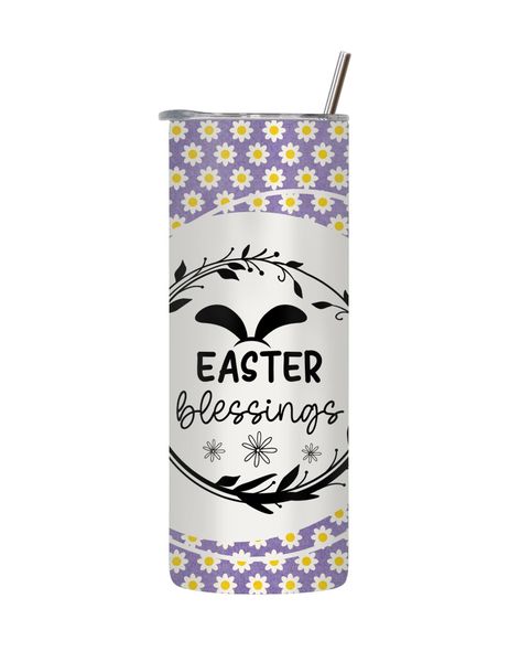 Blessings 20 Oz Tumbler with Lid and Straw Easter Graphic Design Present090