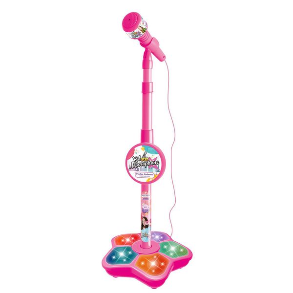 Deluxe 5-Light Kids Microphone Toy - Karaoke Stand