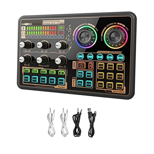Audio Interface, Live Sound Board for PC Microphone, Audio Mixer