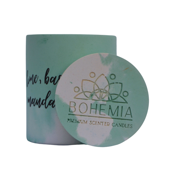 200ml Scented Candle with wooden wick - Lime, Basil &amp; Mandarin | Bohemia