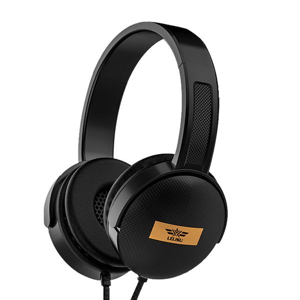 Lelisu Stereo Hifi Headphones with Microphone - Black / Gold