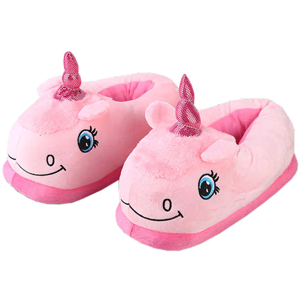 Magical Pink Unicorn Plush Slippers Medium 26cm