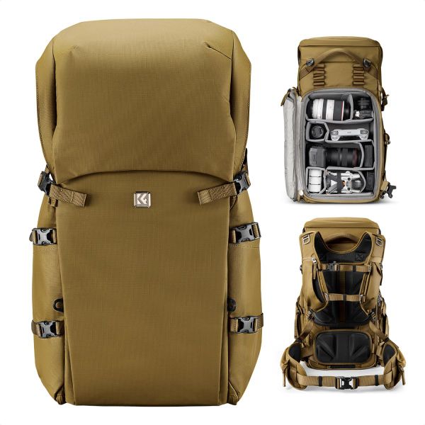K&amp;F Star Wander (Khaki) 40L Adventure Photographers Backpack | KF13.207