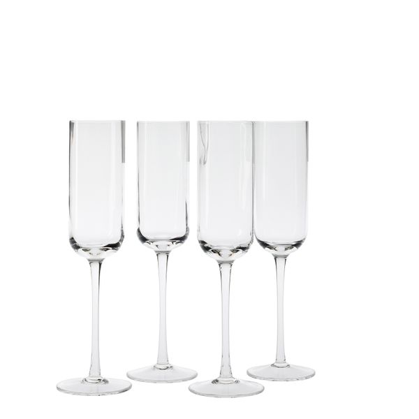 George &amp; Mason - Riviera 4 Pack Crystal Champagne Flutes