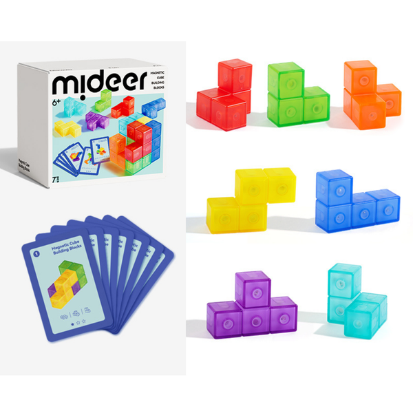 Mideer - Magnetic Cube Building Blocks - Kids Geometry Game 54 Activities
