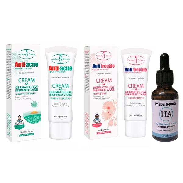 Anti-Acne &amp; Anti-Freckle Cream with Hyaluronic Acid Facial Serum