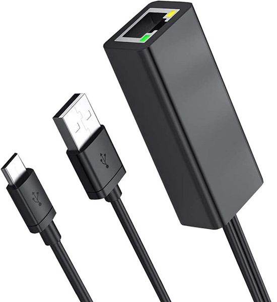 1M Ethernet For A Fire TV Stick That connects Via Micro USB To An RJ45