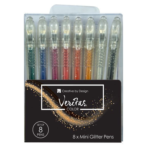 Veritas - Mini Glitter Gel Pens, Set Of 8