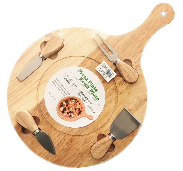 Cheese Board And Knife Set - Serving Plate Pizza Plate - Large- 43x30x1.5cm