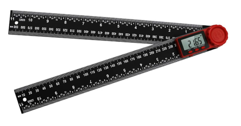 0-300mm 360 LCD Display Carbon Fiber Digital Angle Ruler Inclinometer