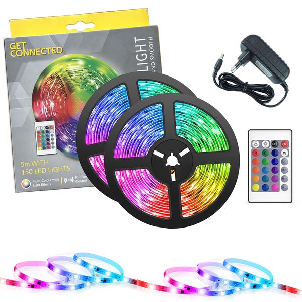 2024 GetConnected LED Light Strips Pack (5m) + Light Remote