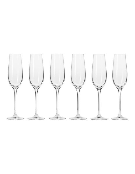 Crane Crystay - Bistro Crystal Glass Champagne Flute 200ml - Set of 6