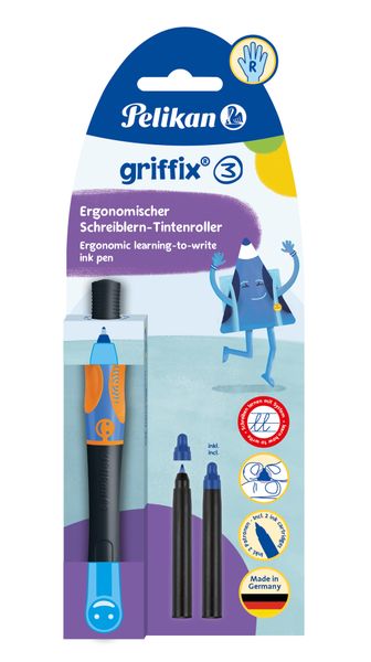 Pelikan GRIFFIX Ergonomic Ink pen -Neon Black for right handed kids