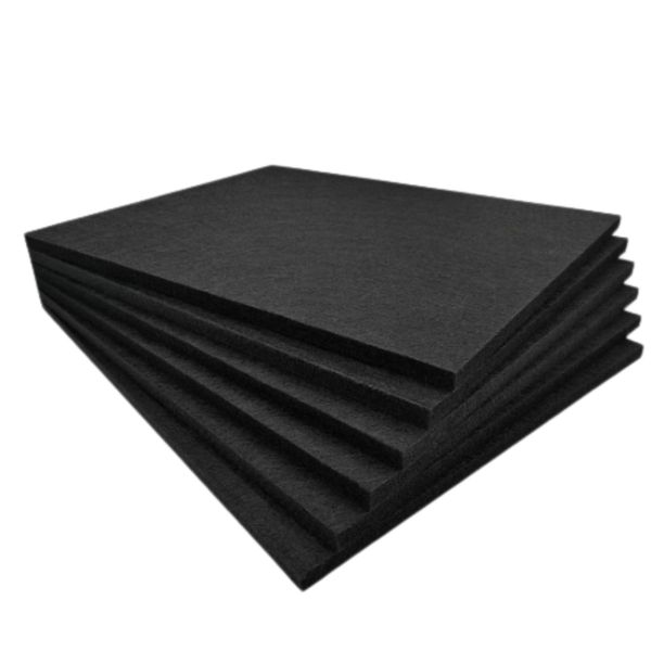Acoustic Panels Echo-Less Polyester Fibre+ Black 60×30×1.2cm (Pack of 6)