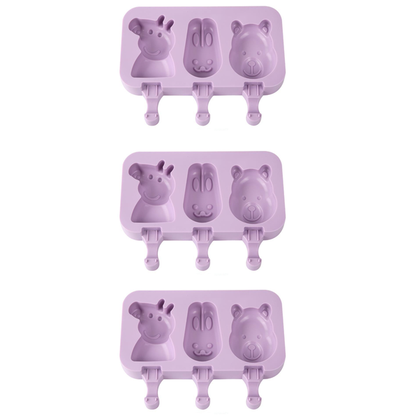 Silicone Ice Cream and Popsicle Mould with Lid - 3 Pack