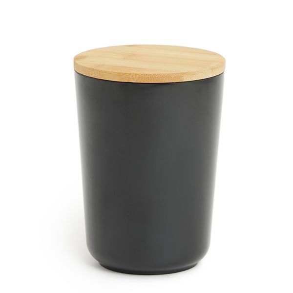 George &amp; Mason - Black Bamboo Fibre Round Storage Canister - Medium