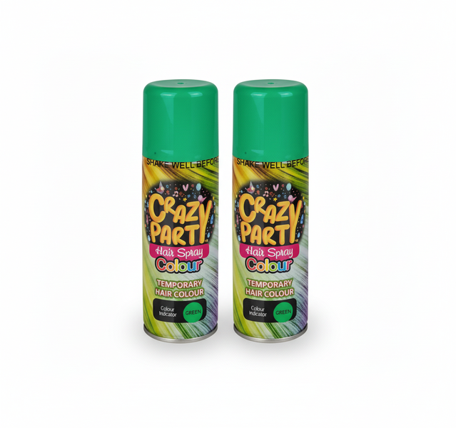 Crazy Party Temporary Green Hair Spray - 150ml for Events &amp; - 2 Pack
