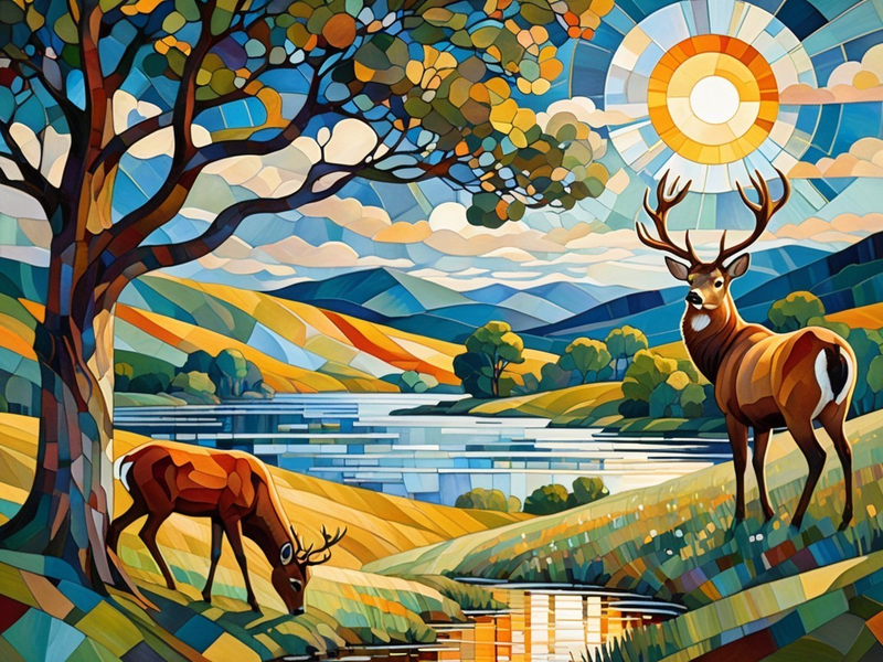 Modern Canvas Wall Art Home Decor - Glass Deer