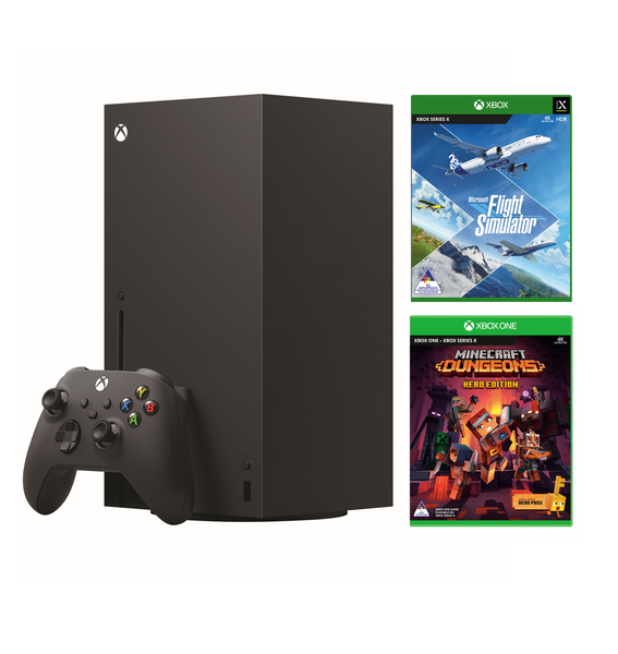 Xbox Series X Console + Minecraft Dungeons + Flight Simulator Bundle (Xbox)