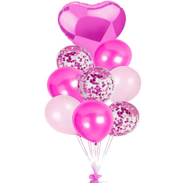 BubbleBean - Dark Pink Bunched Party Helium Balloons