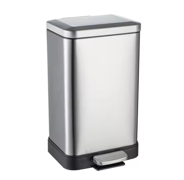15L Stainless Steel Pedal Bin - Soft-Close, Odor-Sealed, Dual Bucket