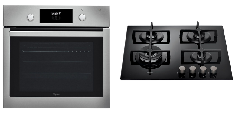 Whirlpool Built -in Electric Oven Plus 60cm 4 Burners Glass Gas Hob