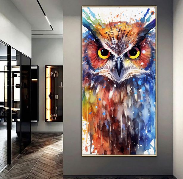 Canvas Wall Art - Watercolor Owl - 0807