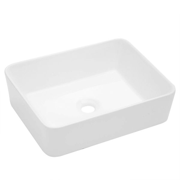 Stylish Modern Rectangle Vessel Sink, Round Basin Counter Mounted
