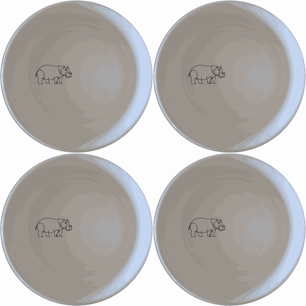 Curvey Silhouette Hippo Bowl Set of 4 - Range 2