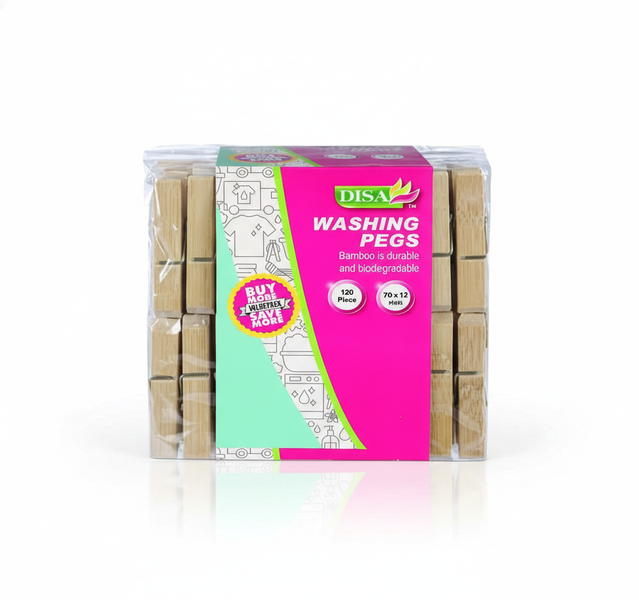 Disa Bamboo Washing Pegs 70mm 120 Piece