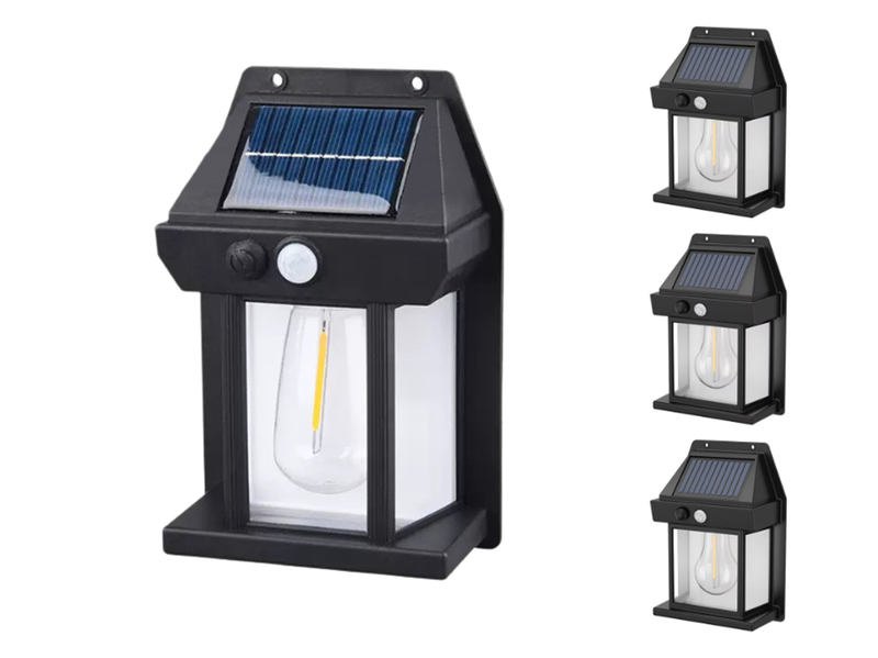 4 Piece Solar Fence Lights, Automatically Illuminate from Dusk till Dawn