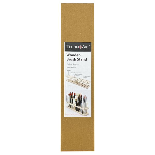 TechnoArt Brush Stand - Wooden (34Holes - assorted sizes)