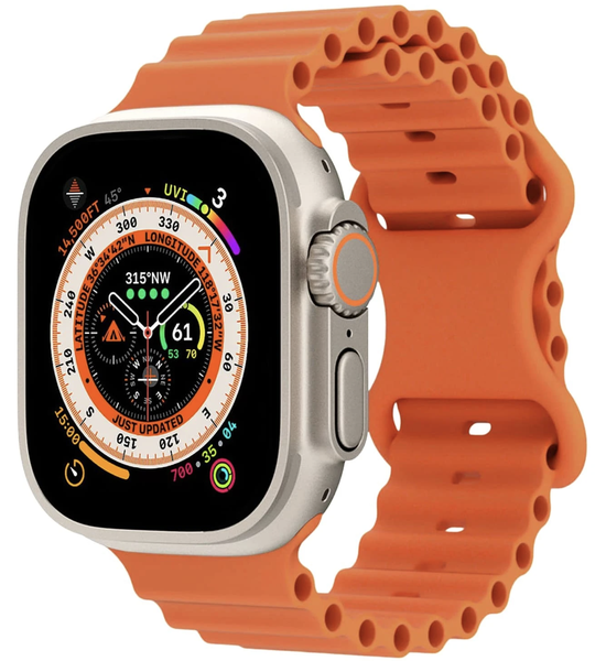 Orange Silicone Sport Watch Band Compatible with Apple Watch 38-41mm