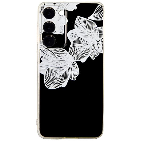 Clear Phone Case with Pretty White Flowers compatible with Samsung S23+