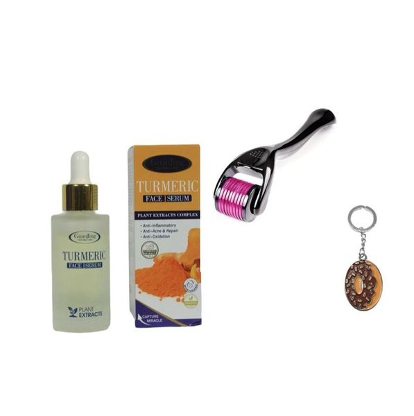 Guanjing Turmeric Face Serum, Derma Roller &amp; Keyring
