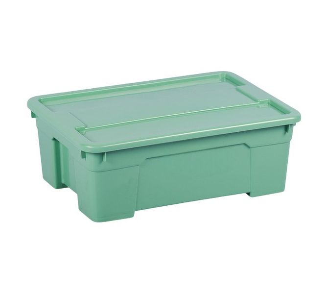 11L Green Plastic Storage Box - Set of 2