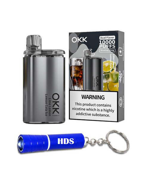 OKK 10000 Puff 35mg Vape - Lime Lemon &amp; Lemon Cola Ice with HDS Torch