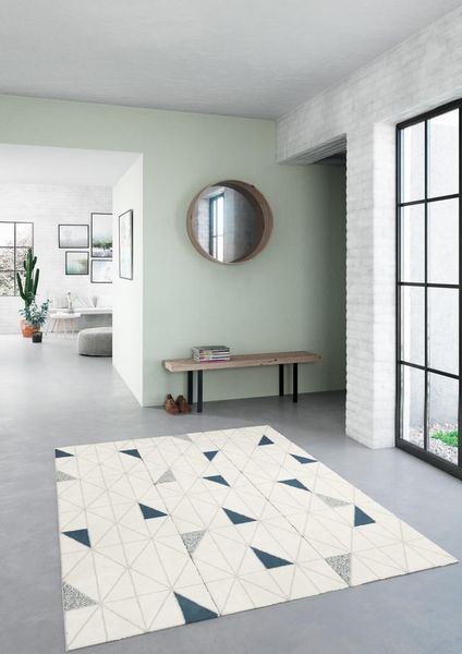 Rug Warehouse Opal Modern Triangular Design - Blue