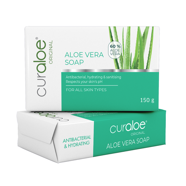 Curaloe Aloe Vera Soap Bar 150g - 4 Pack - 60% Aloe Vera