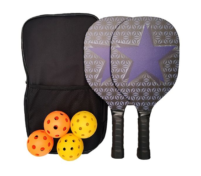 Pickleball Set - Star Design - Classic Black Bag